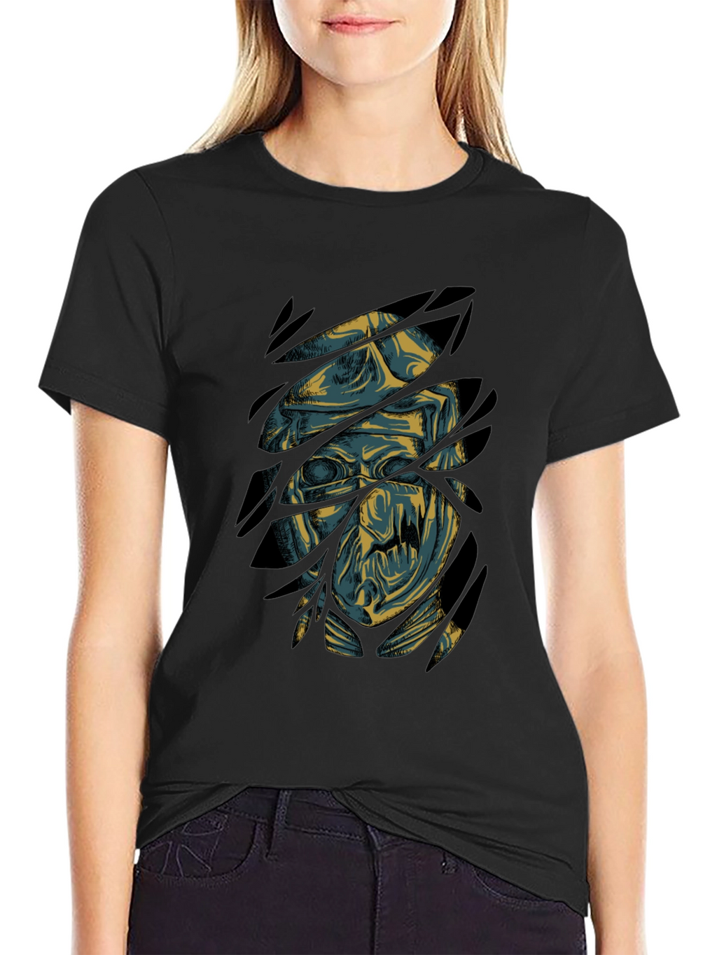 Mummy Graphic Print Black T-Shirt