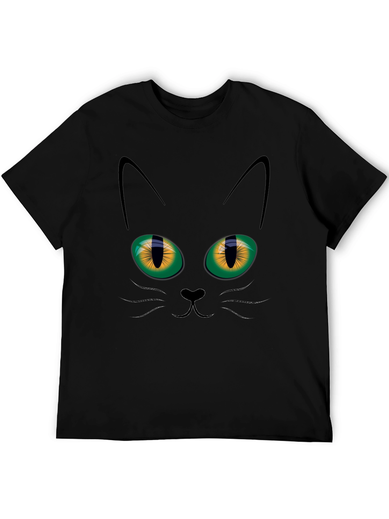 Black Cat Face Graphic T-Shirt