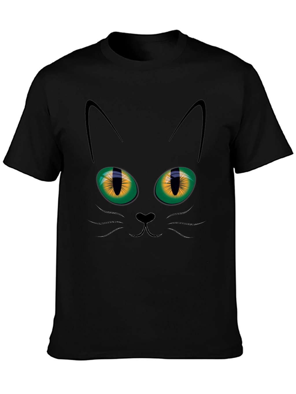 Black Cat Face Graphic T-Shirt