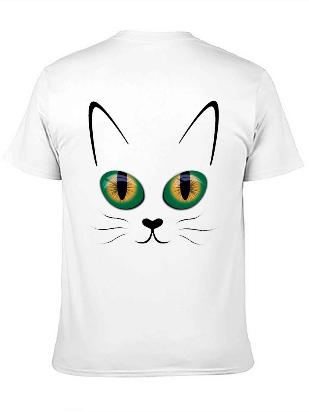 Black Cat Face Graphic T-Shirt