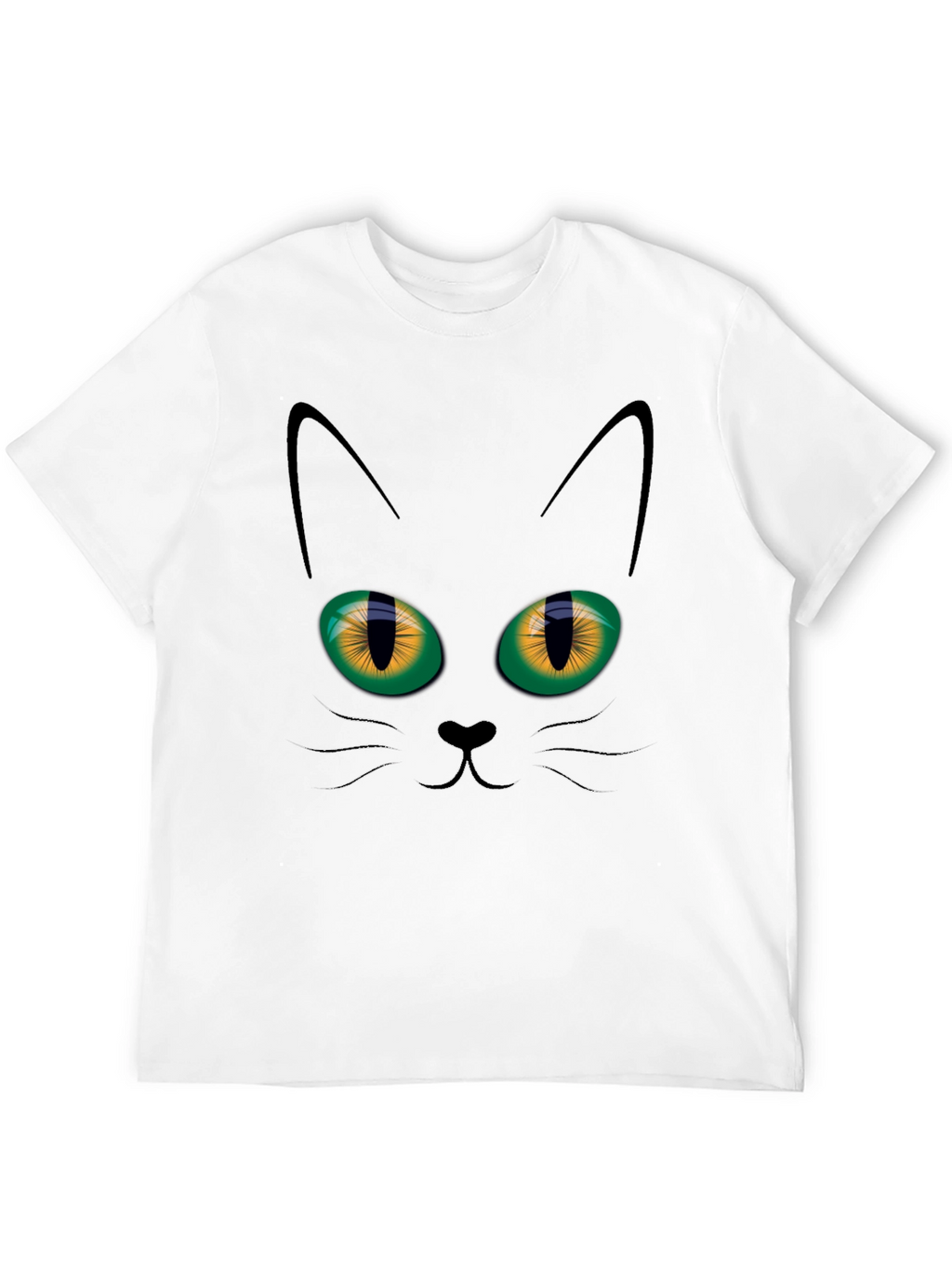 Black Cat Face Graphic T-Shirt
