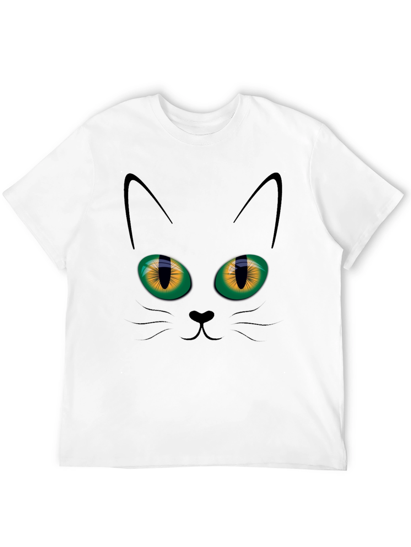 Black Cat Face Graphic T-Shirt