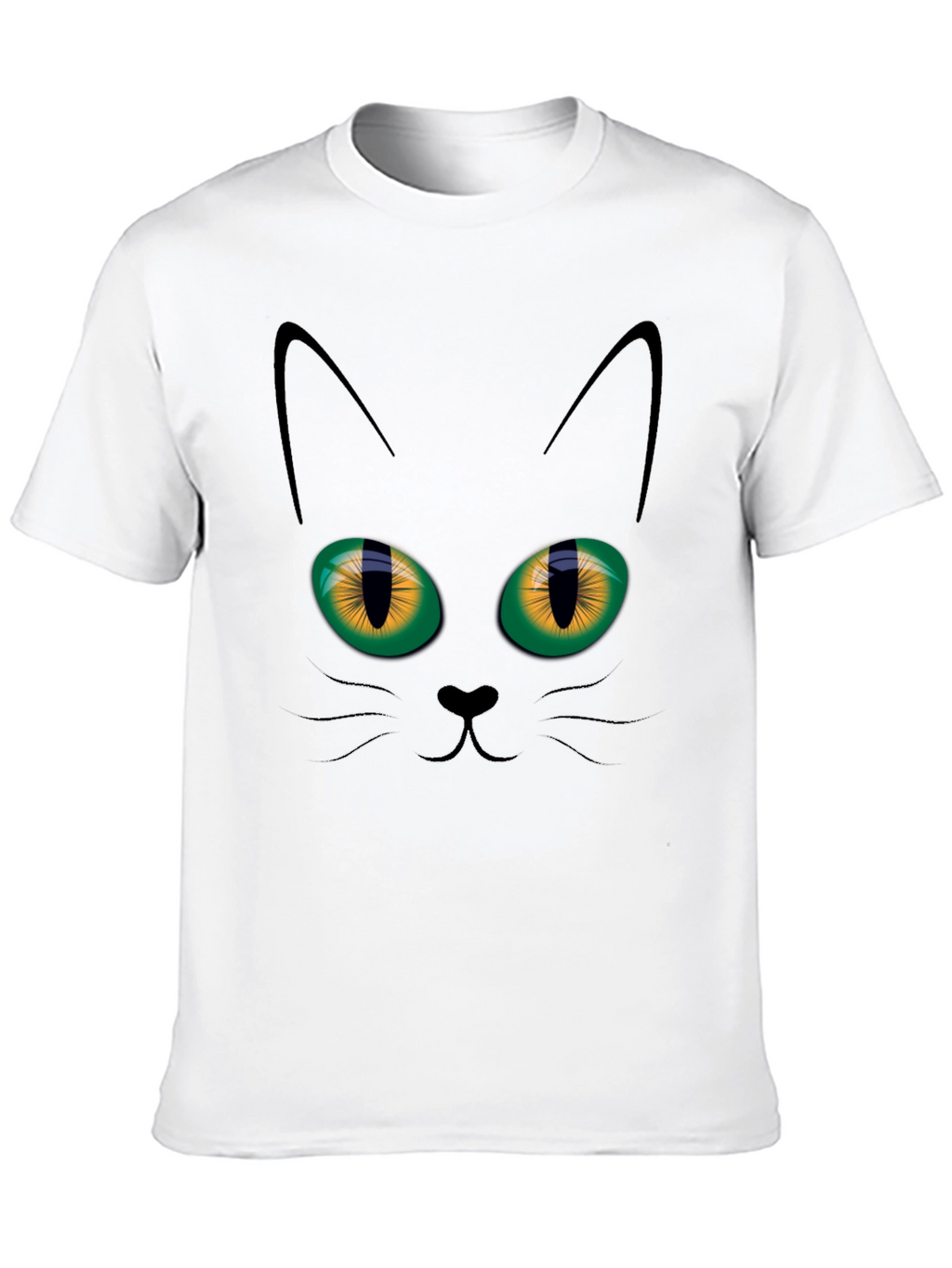 Black Cat Face Graphic T-Shirt
