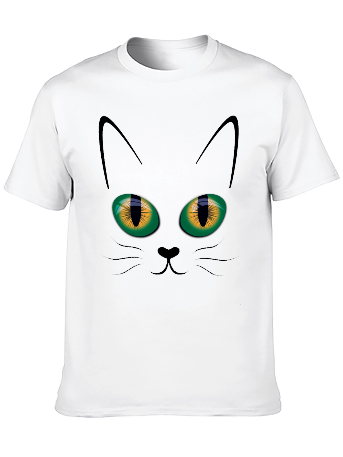 Black Cat Face Graphic T-Shirt