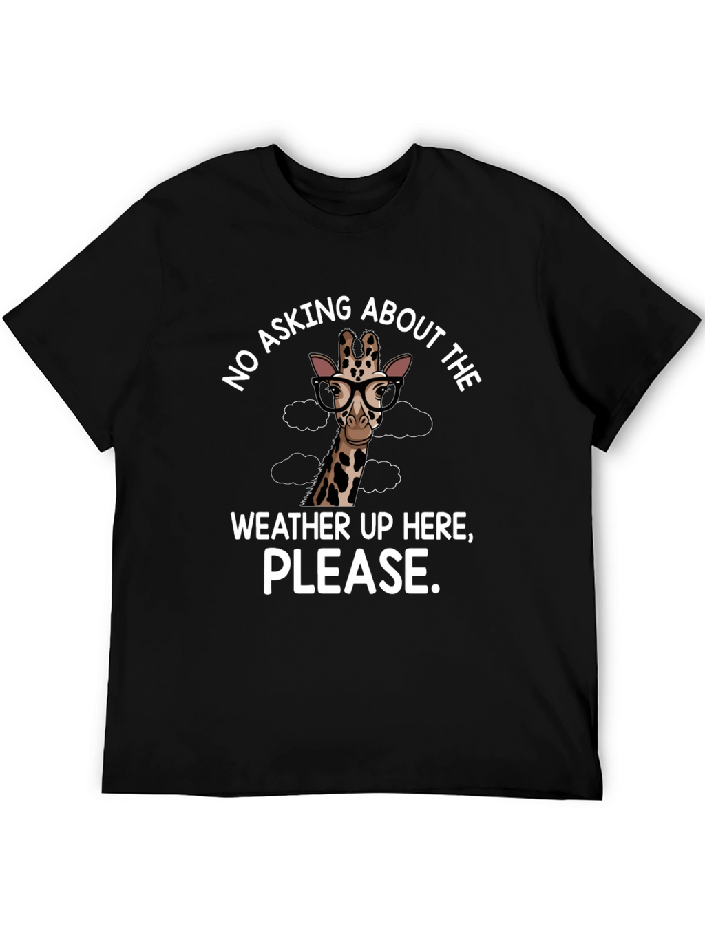 Funny Giraffe Weather T-Shirt - Novelty Tee