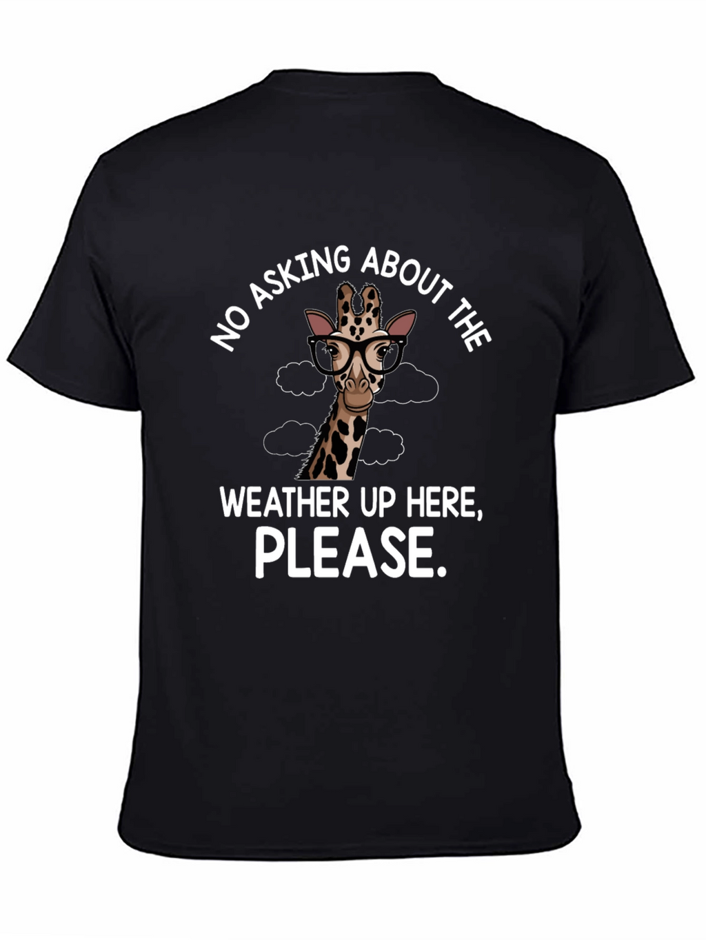 Funny Giraffe Weather T-Shirt - Novelty Tee