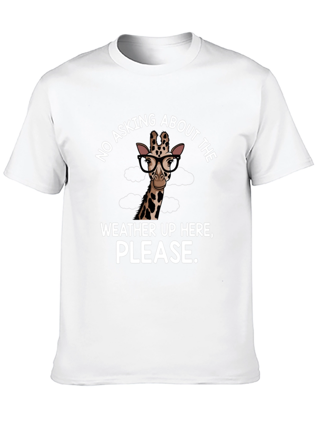 Funny Giraffe Weather T-Shirt - Novelty Tee