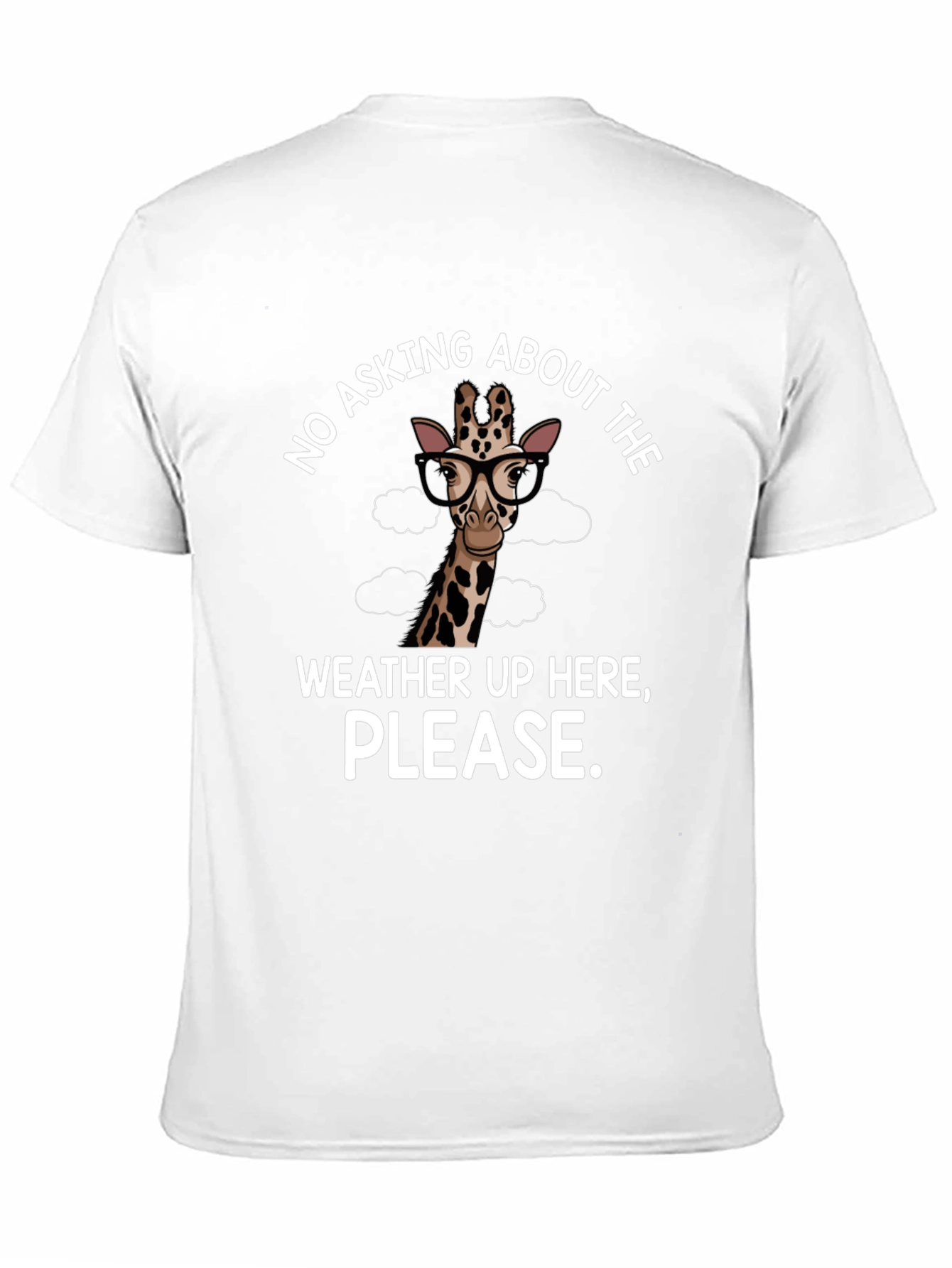 Funny Giraffe Weather T-Shirt - Novelty Tee