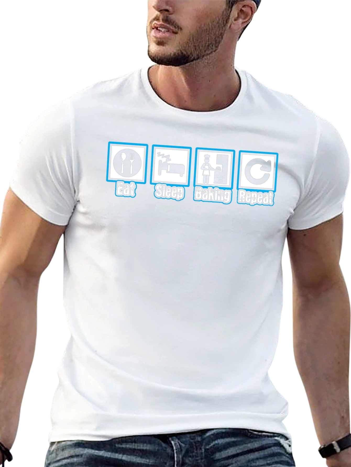 Eat Sleep Baking Repeat Graphic T-Shirt