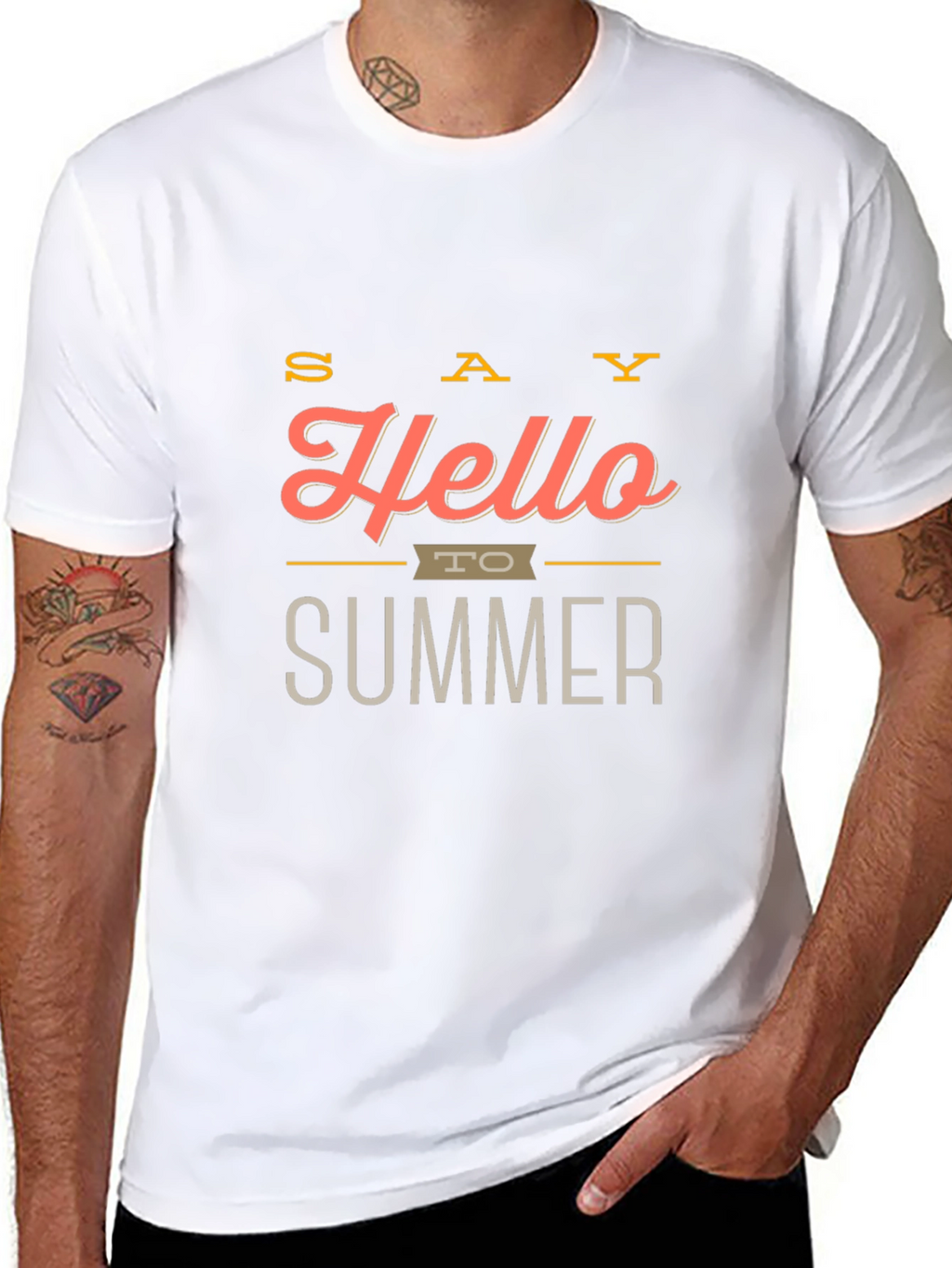 Hello Summer Graphic Tee - Stylish Mens T-Shirt