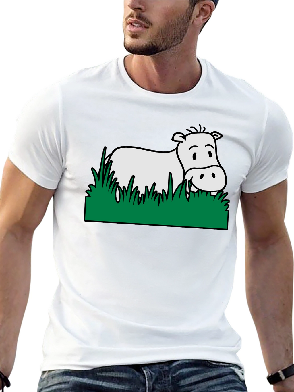 Hippo in Grass Graphic Tee