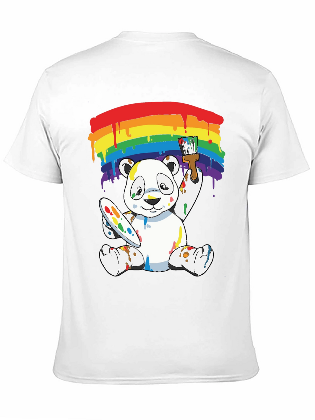 Rainbow Panda Bear Painter Graphic Tee