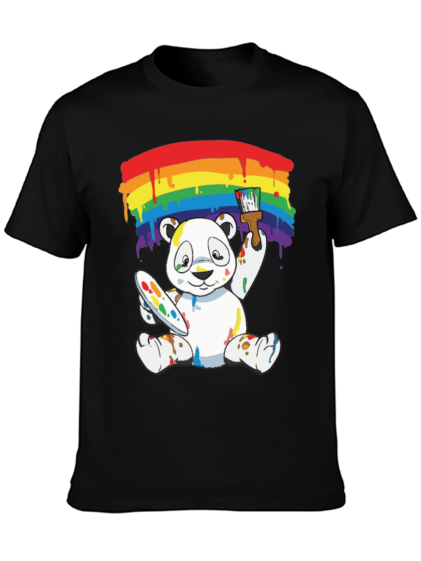Rainbow Panda Bear Painter Graphic Tee