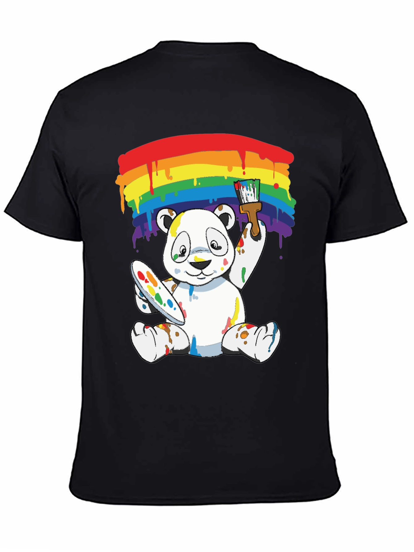 Rainbow Panda Bear Painter Graphic Tee