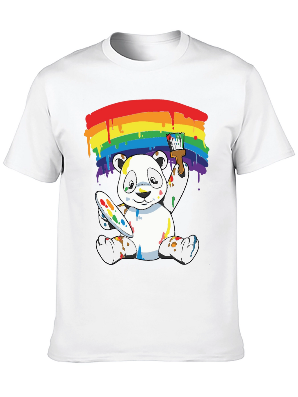 Rainbow Panda Bear Painter Graphic Tee