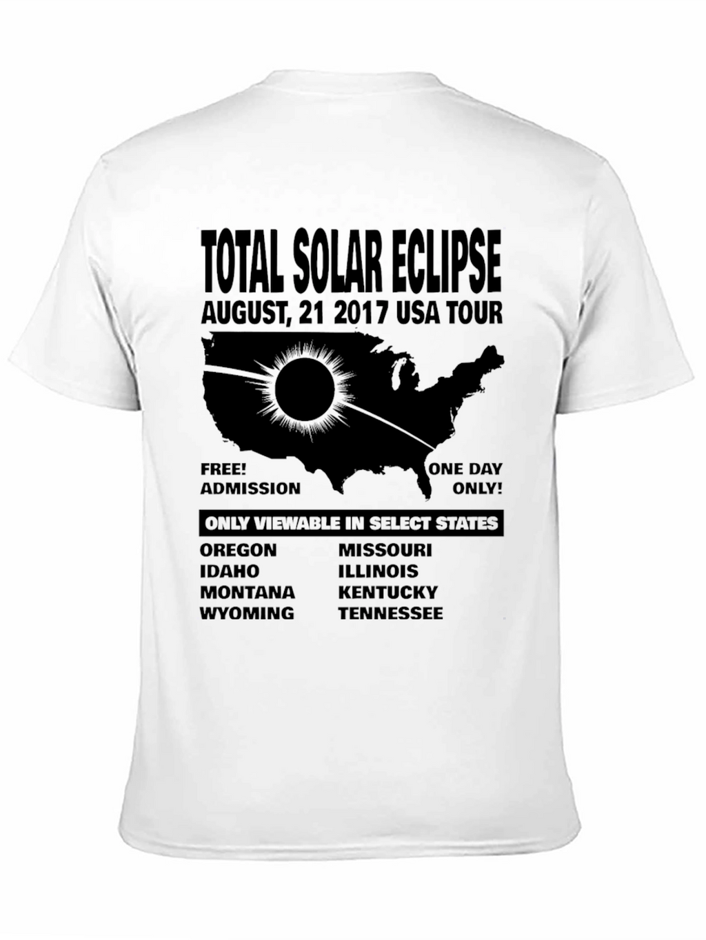 Total Solar Eclipse 2017 USA Tour T-Shirt