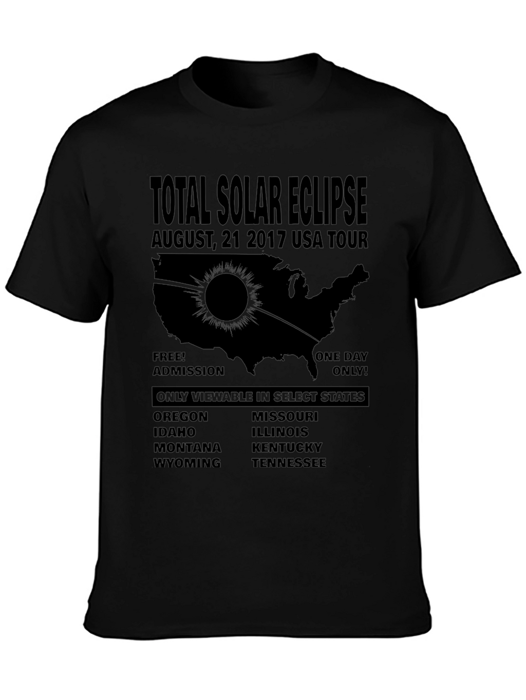 Total Solar Eclipse 2017 USA Tour T-Shirt