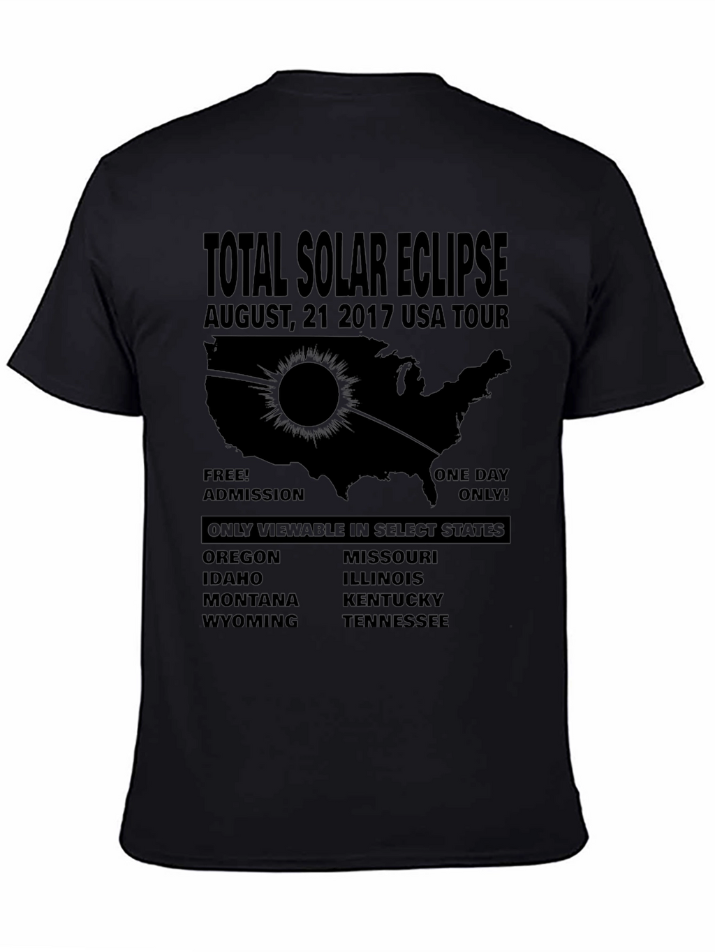 Total Solar Eclipse 2017 USA Tour T-Shirt