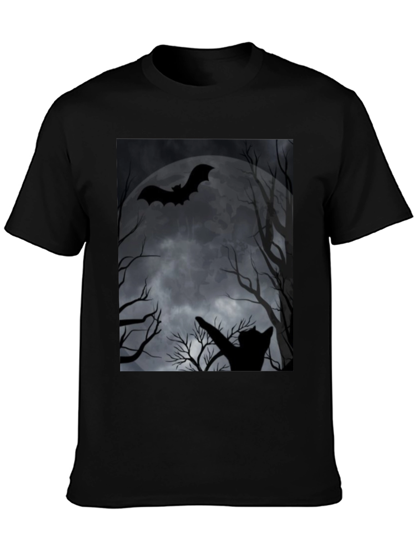 Halloween Cat & Bat T-Shirt