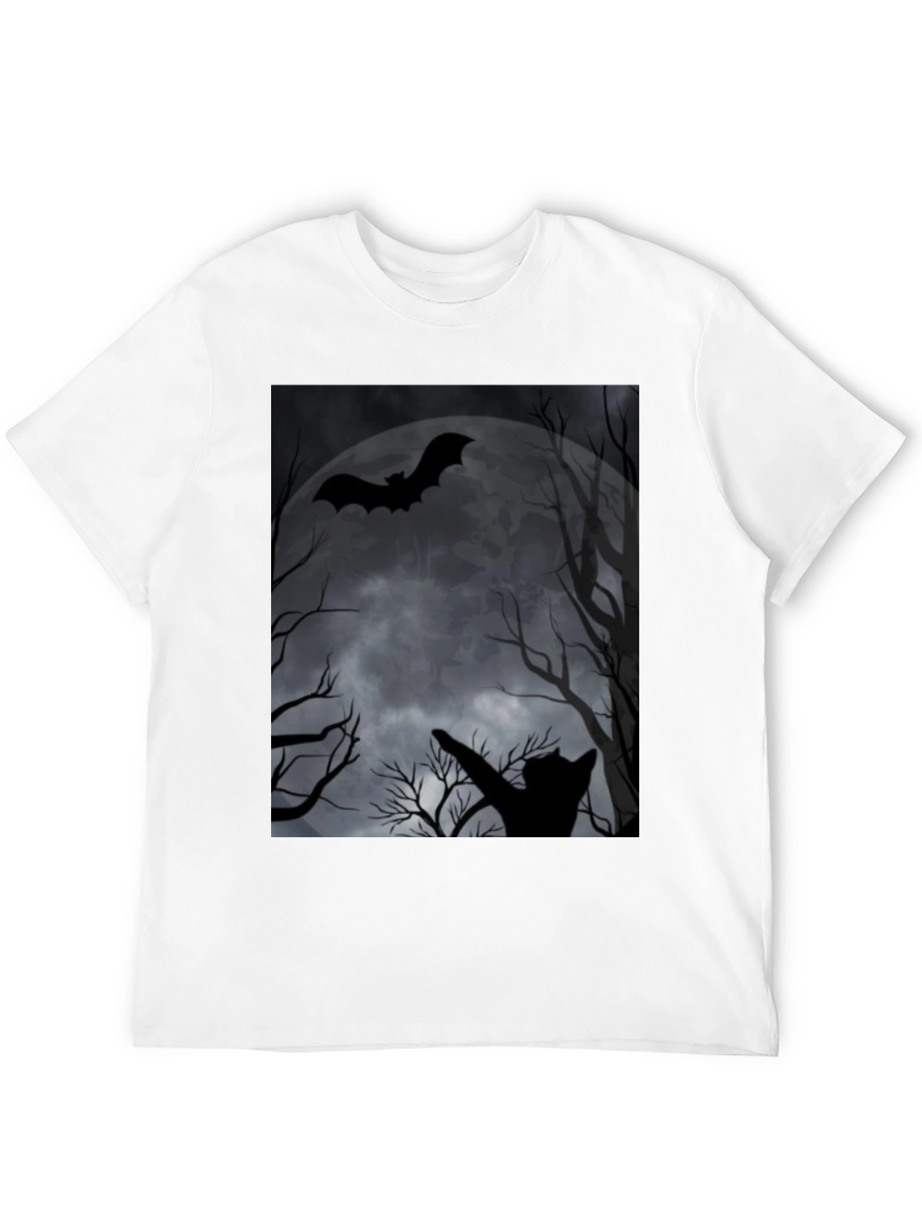 Halloween Cat & Bat T-Shirt