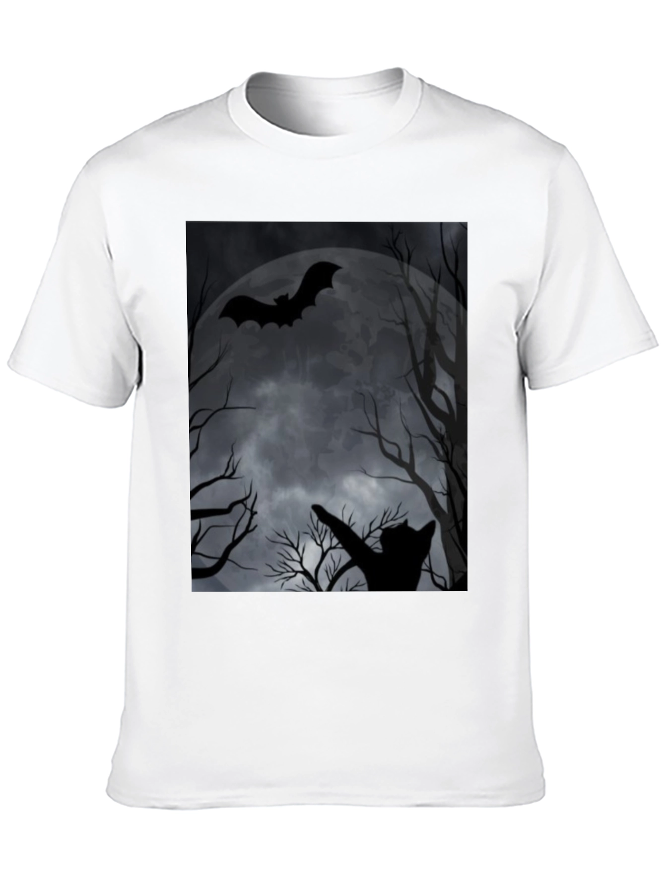 Halloween Cat & Bat T-Shirt