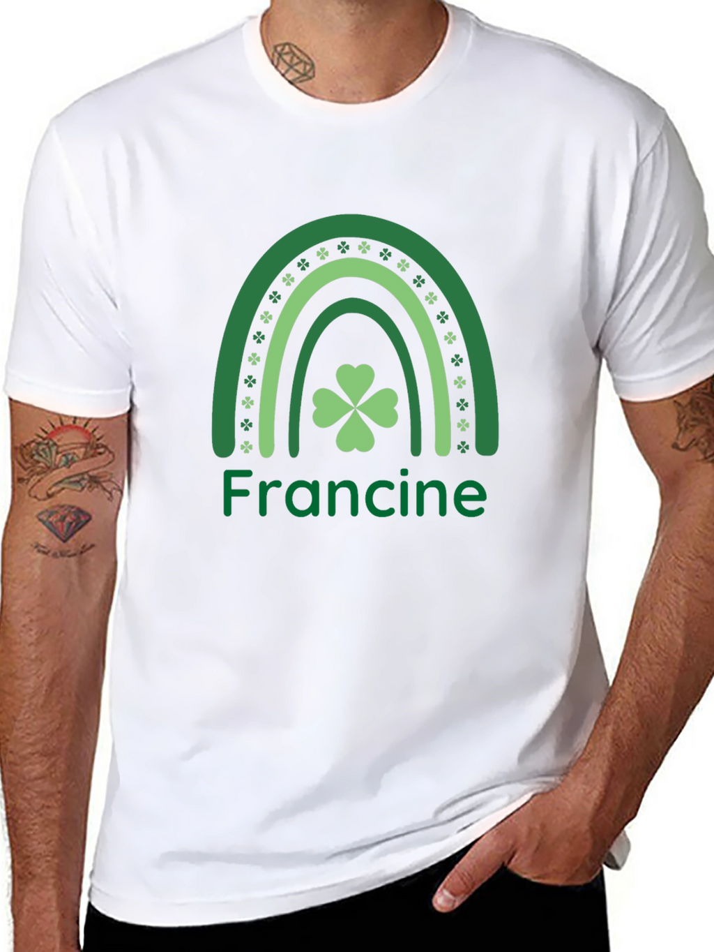 St. Patricks Day Francine Shamrock Rainbow T-Shirt