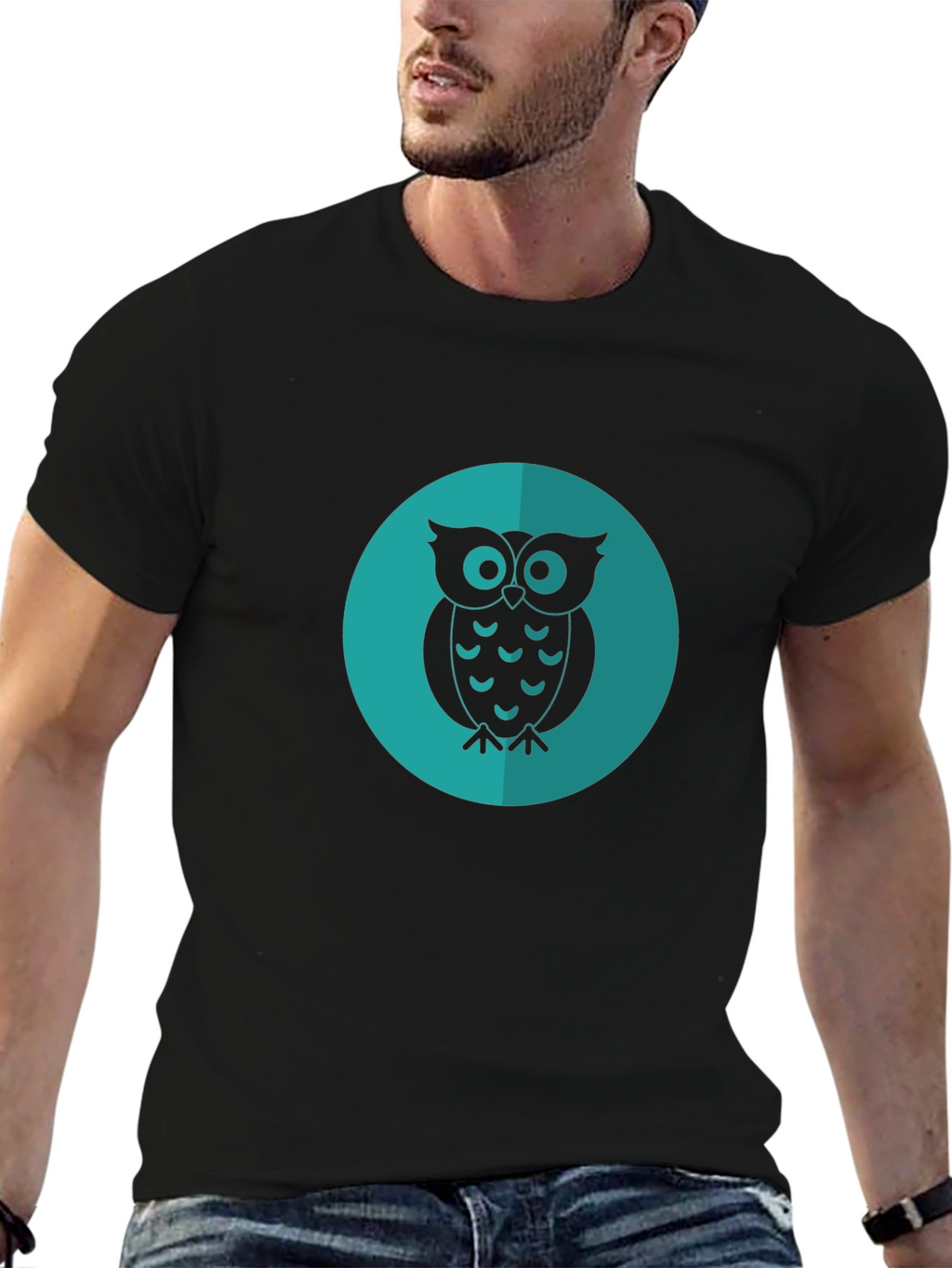 Owl Graphic Tee - Cool & Casual Black T-Shirt