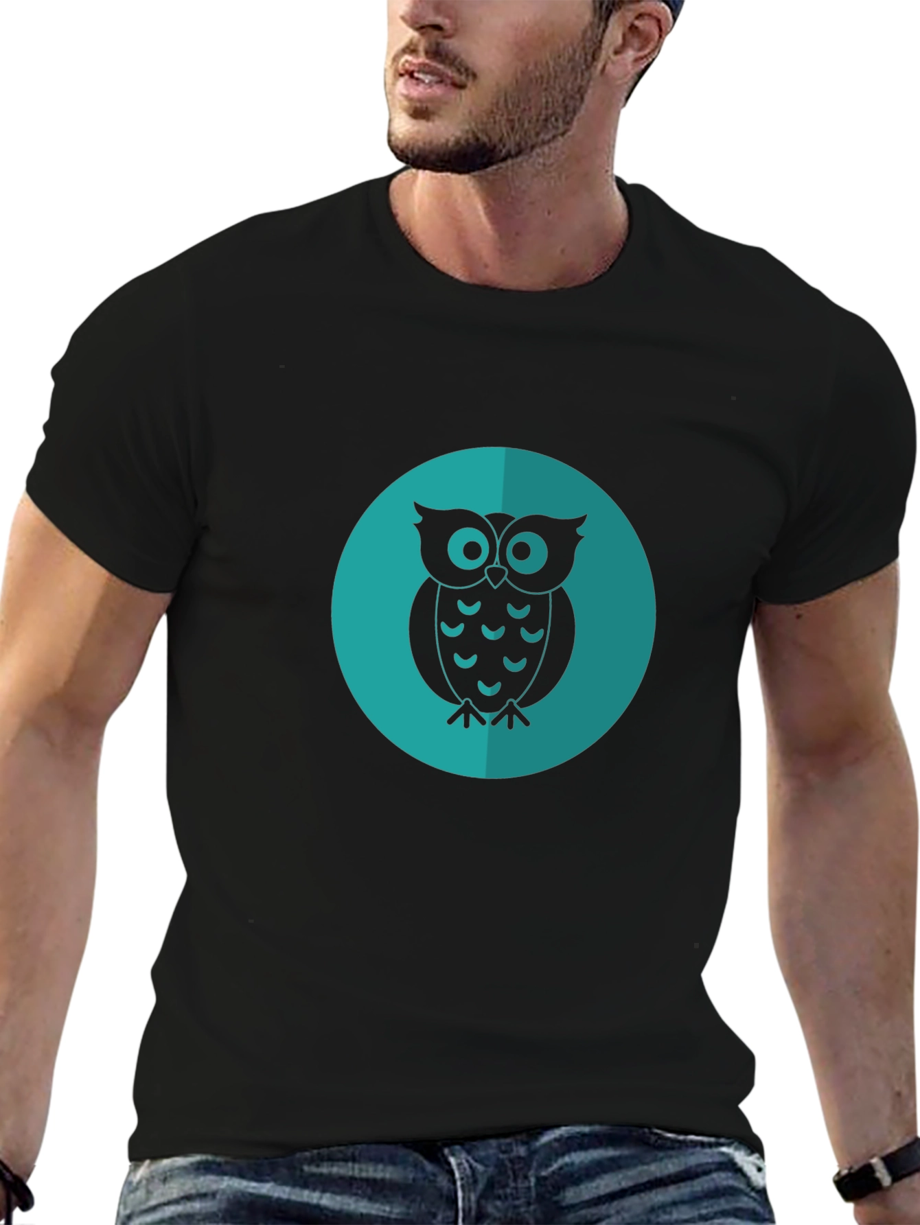 Owl Graphic Tee - Cool & Casual Black T-Shirt