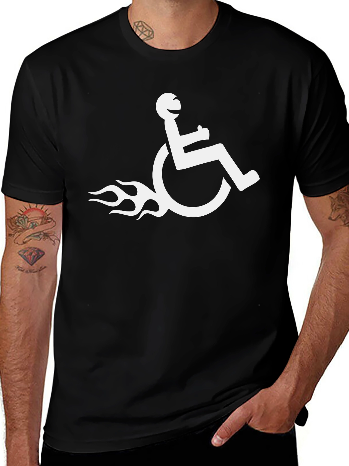 Black T-Shirt - Wheelchair Rider Design