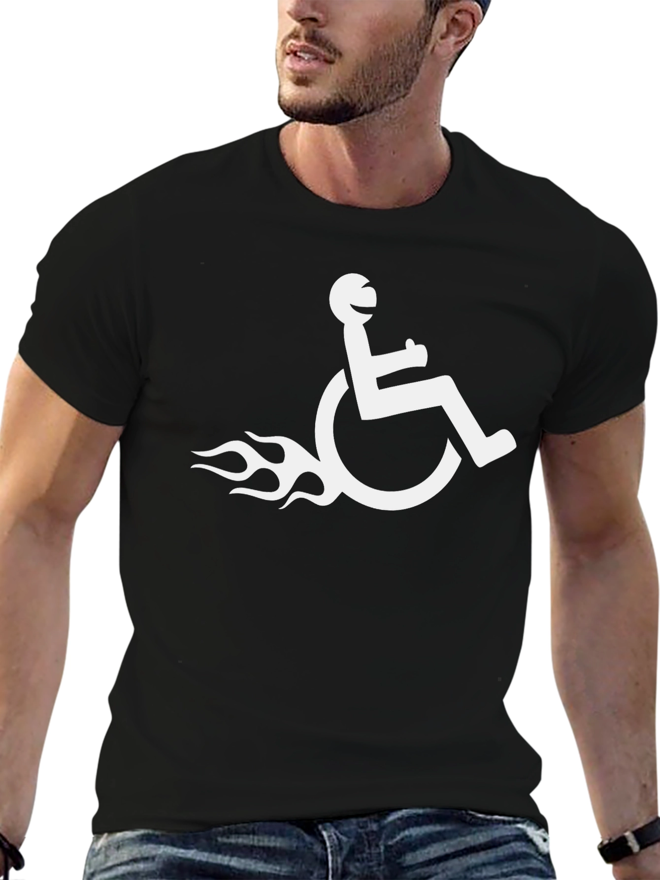 Black T-Shirt - Wheelchair Rider Design