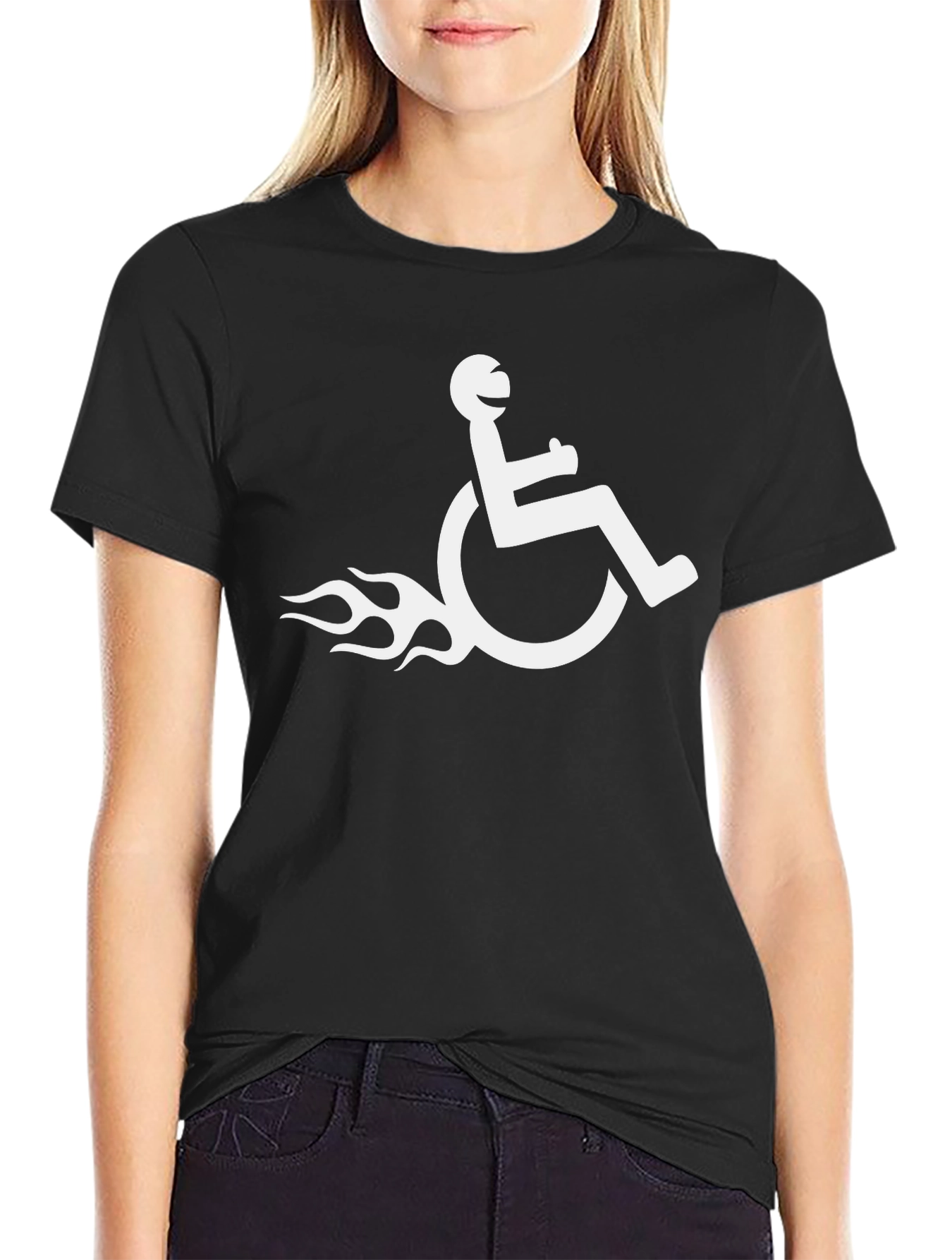 Black T-Shirt - Wheelchair Rider Design