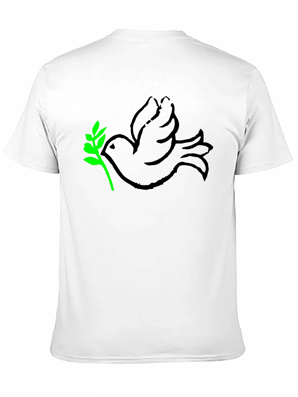 Peace Dove T-Shirt - Black with Green Branch