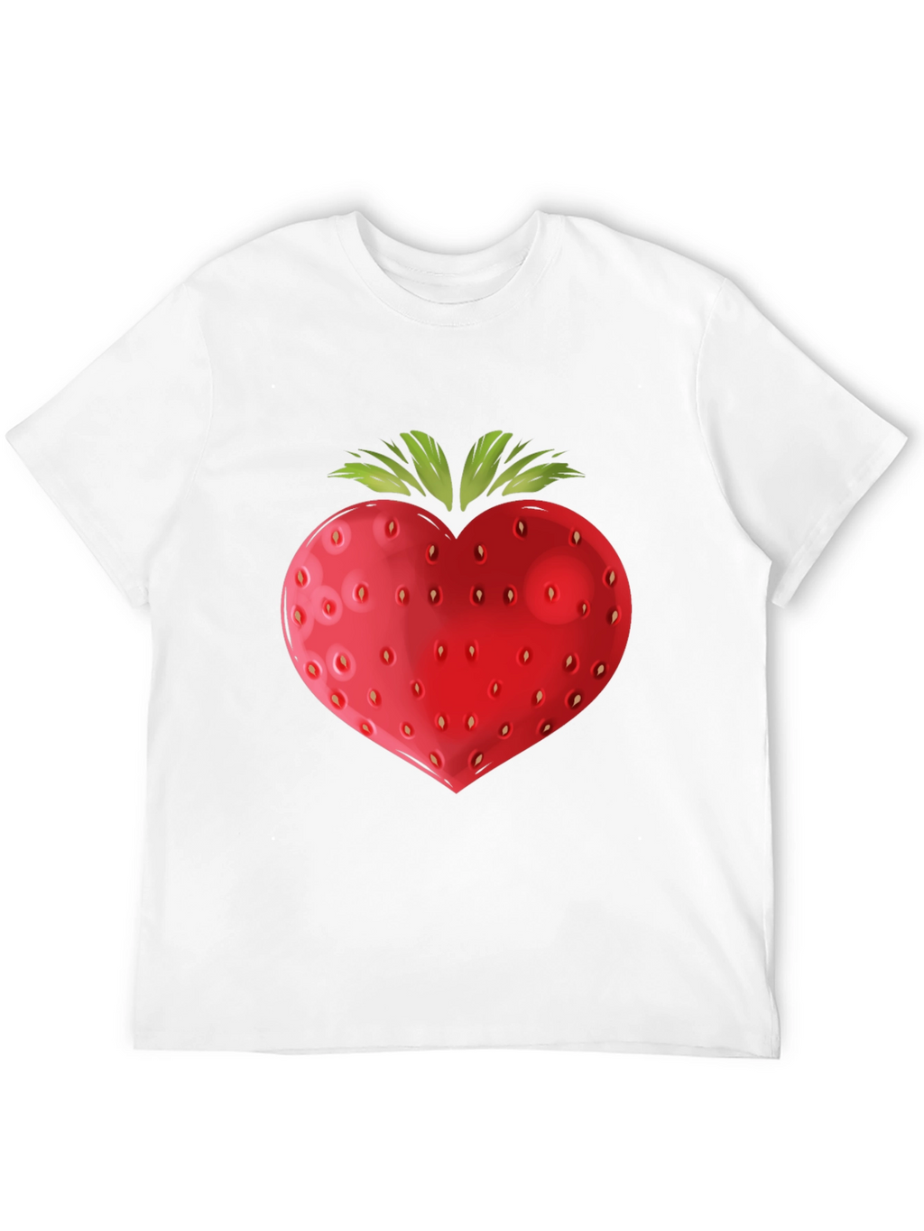 Strawberry Heart Graphic Black T-Shirt