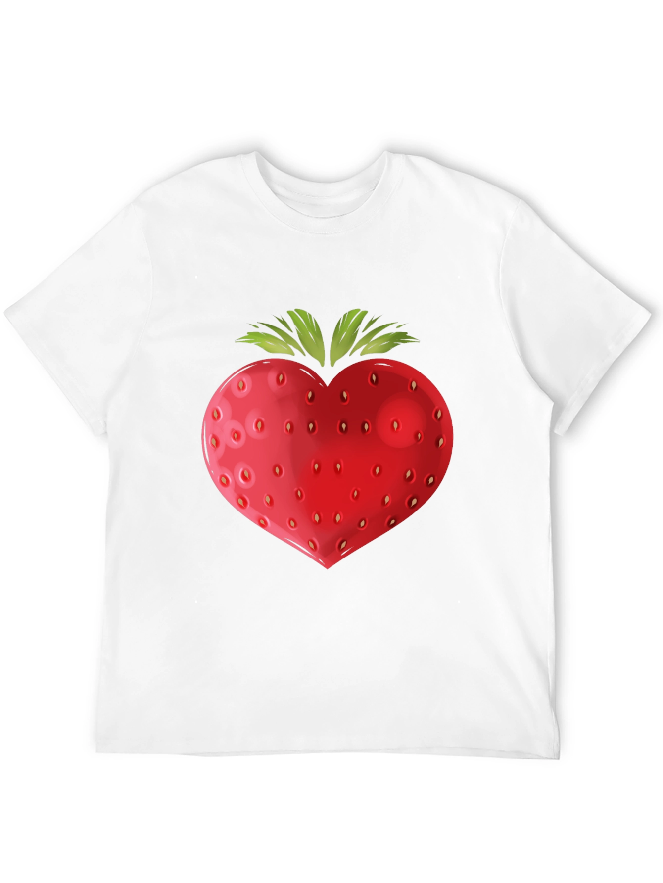 Strawberry Heart Graphic Black T-Shirt
