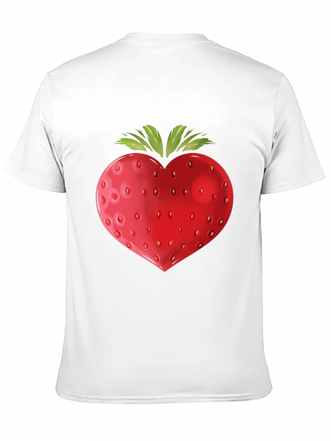 Strawberry Heart Graphic Black T-Shirt