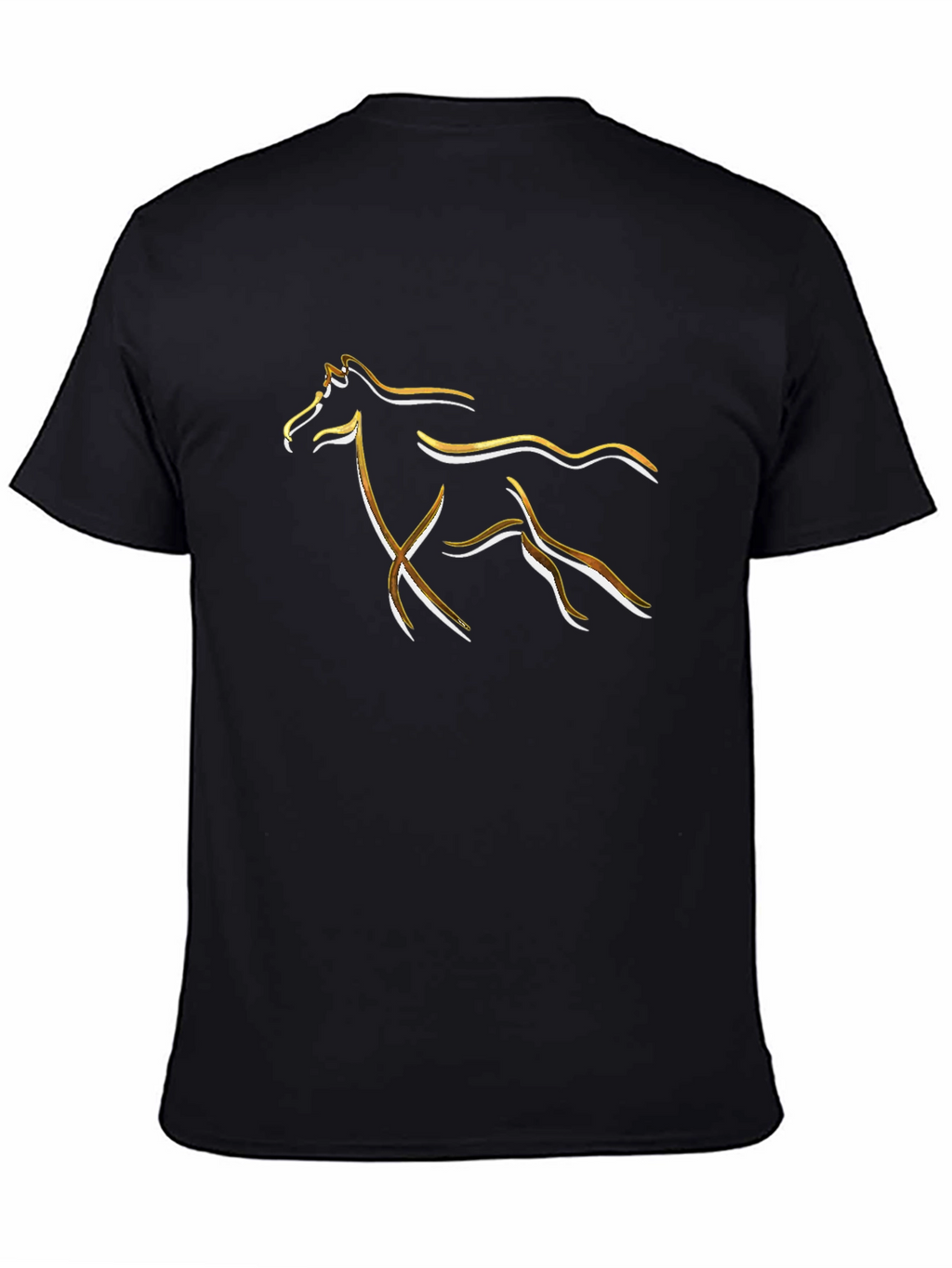 Abstract Horse Graphic Tee - Stylish Black T-Shirt