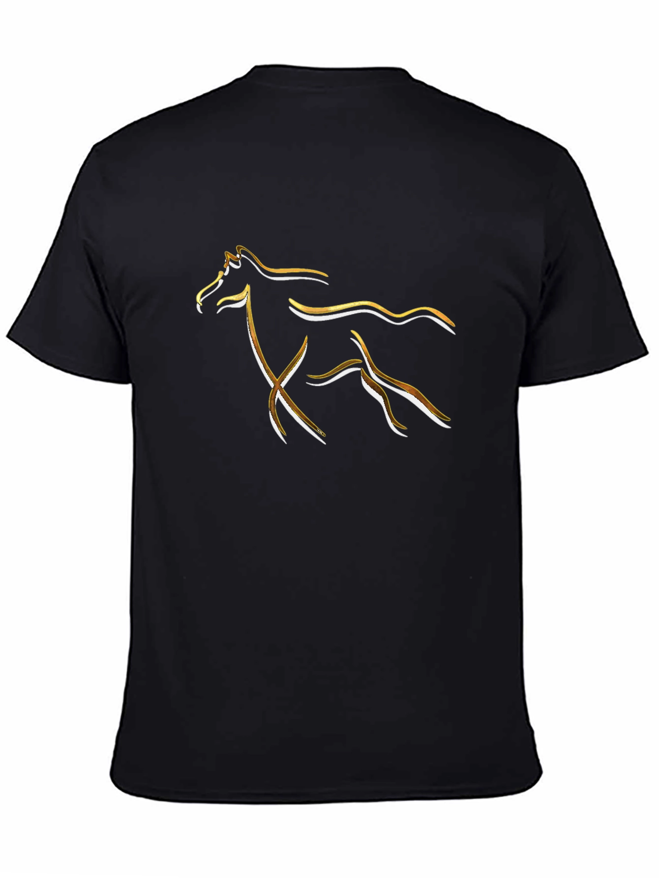 Abstract Horse Graphic Tee - Stylish Black T-Shirt
