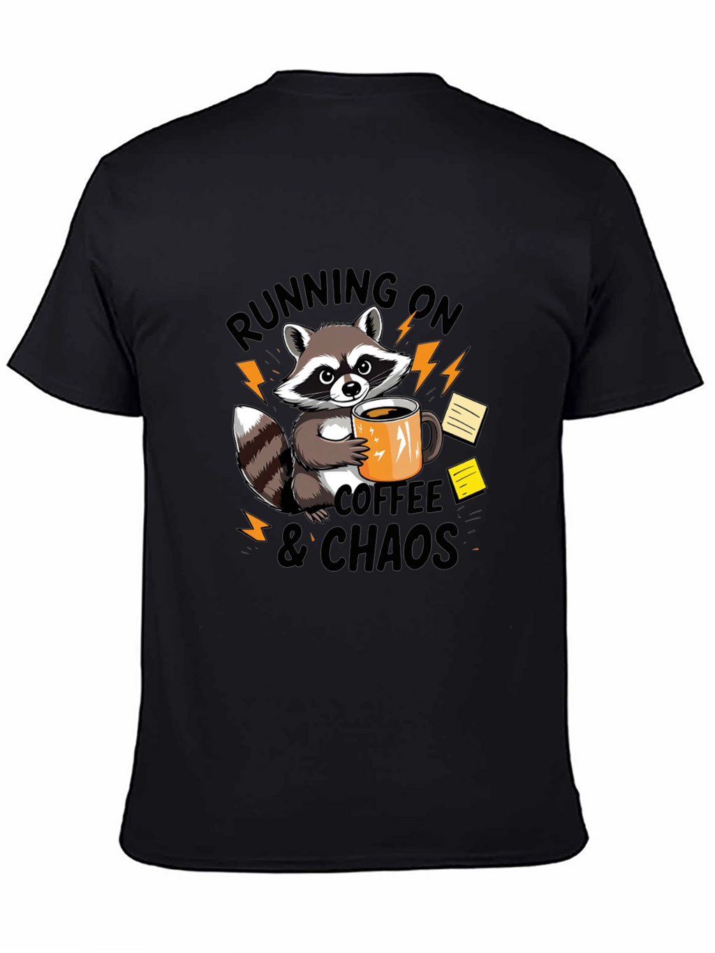 Running on Coffee & Chaos Raccoon Graphic T-Shirt