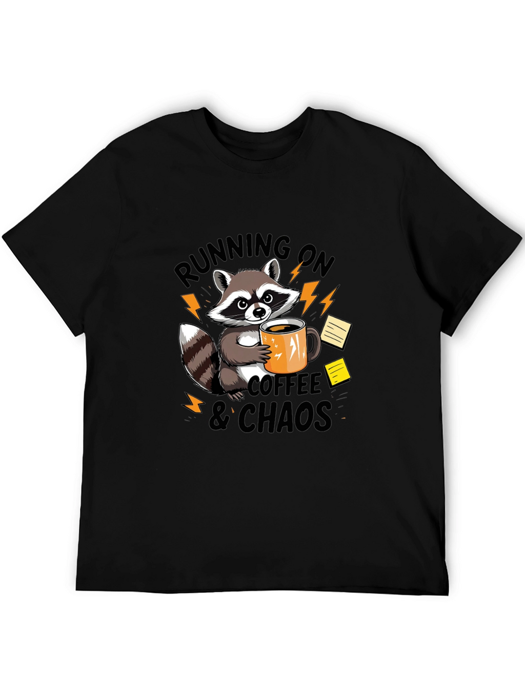 Running on Coffee & Chaos Raccoon Graphic T-Shirt