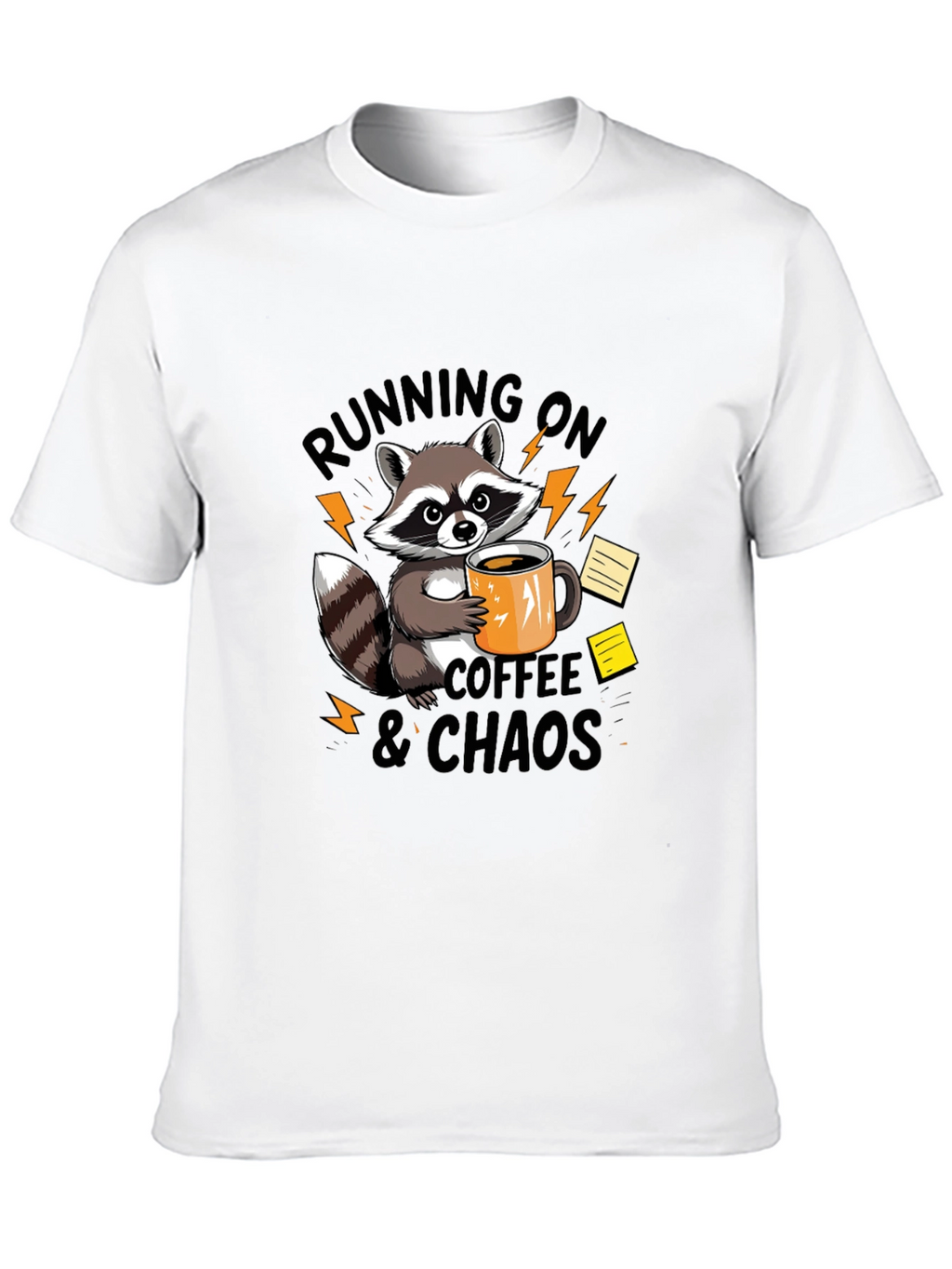 Running on Coffee & Chaos Raccoon Graphic T-Shirt