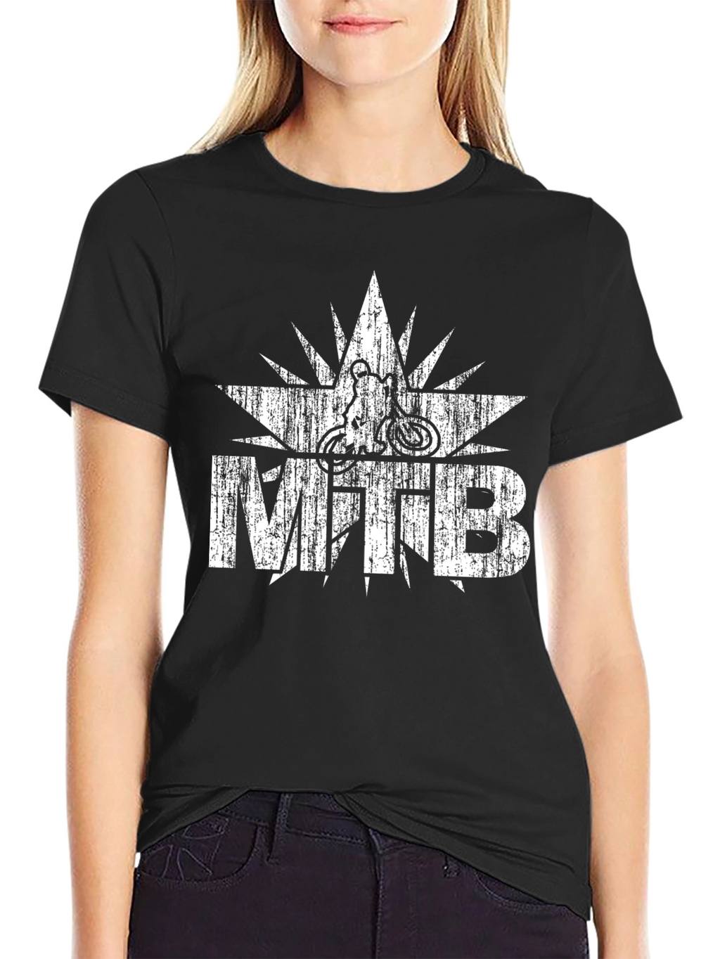 MTB Mountain Biking Distressed Graphic T-Shirt