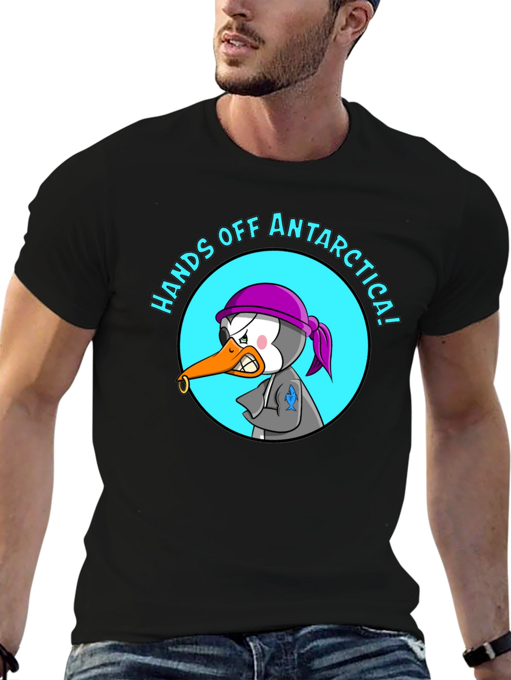 Hands Off Antarctica T-Shirt - Angry Penguin
