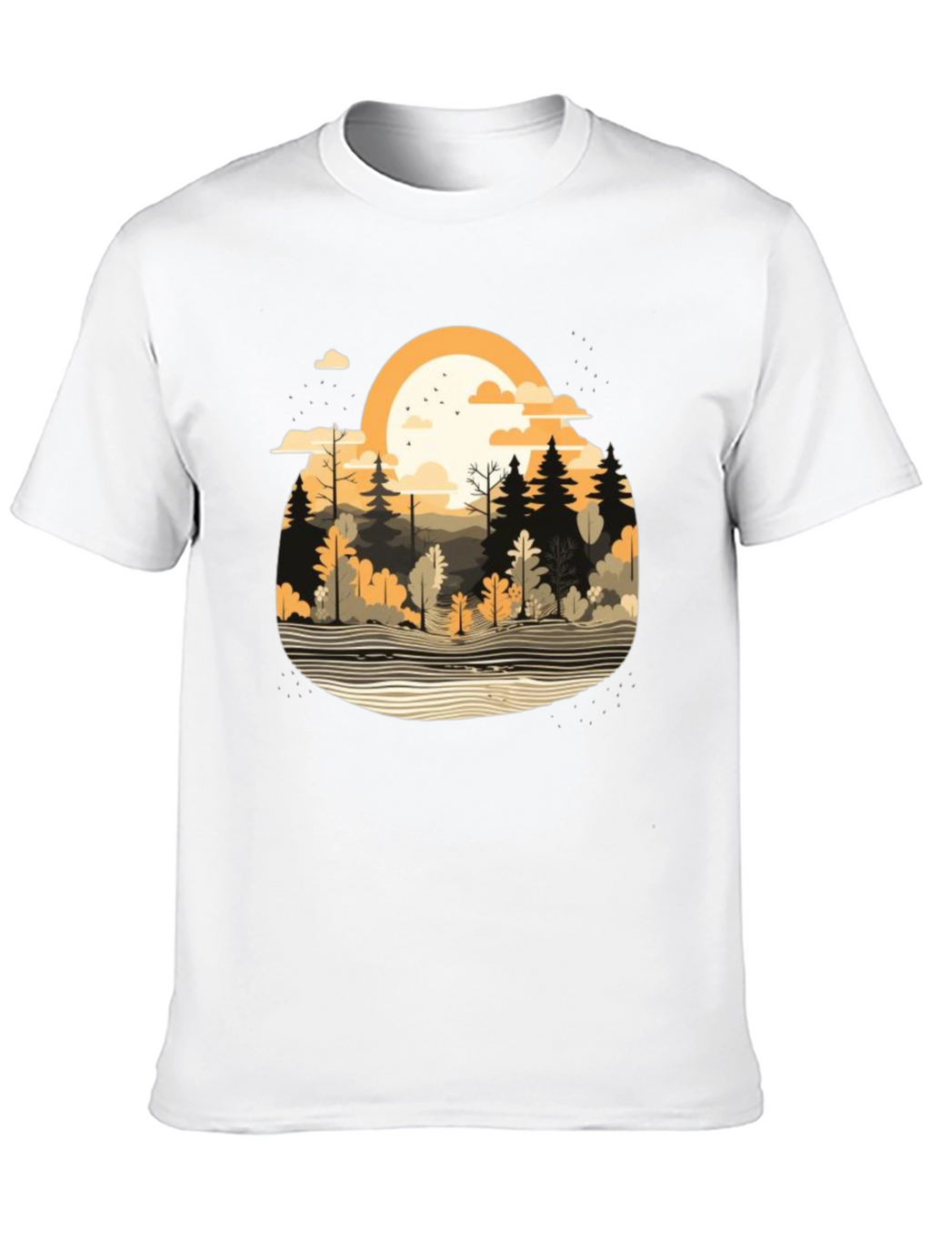 Nature Scene Black T-Shirt