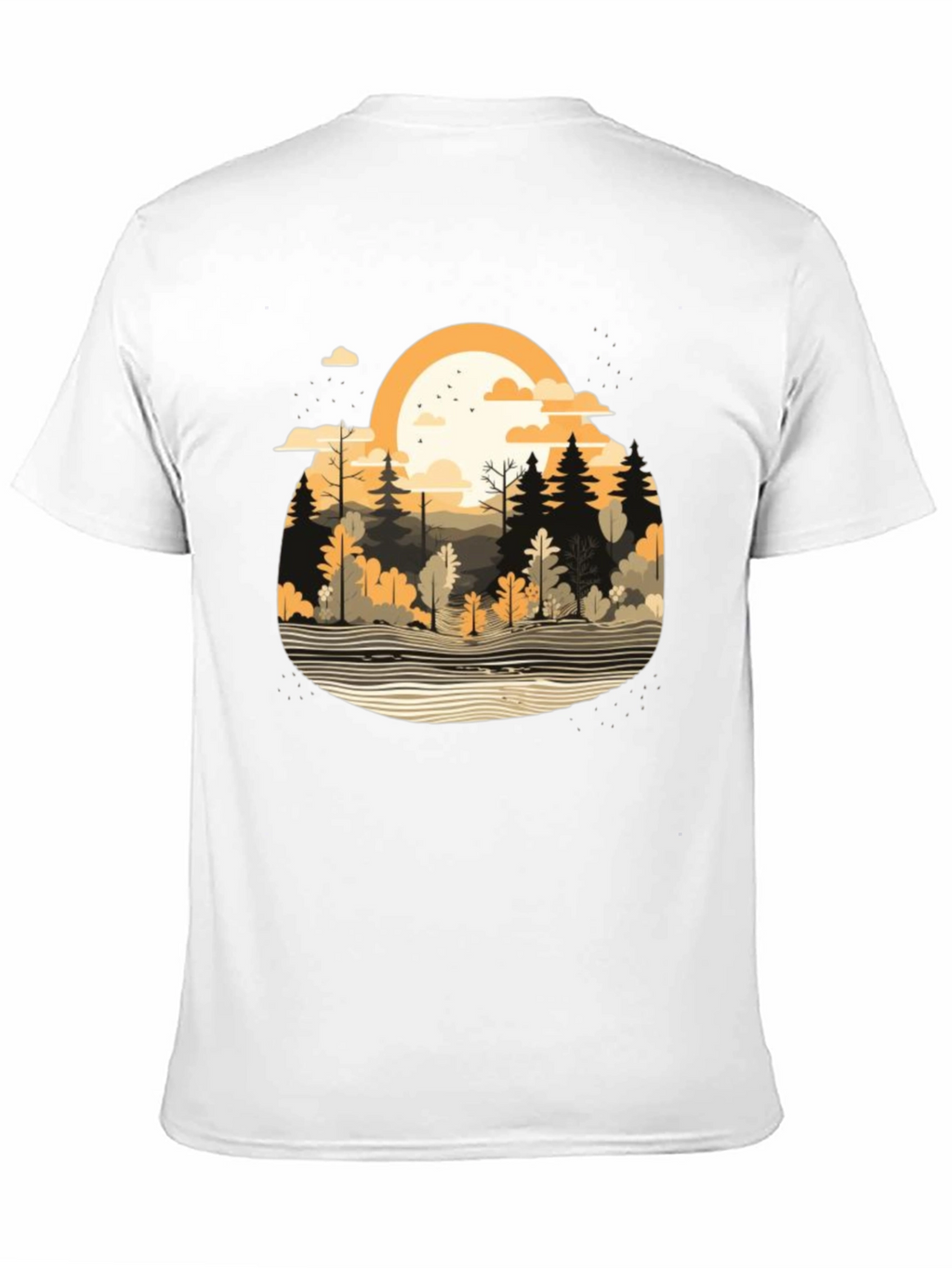 Nature Scene Black T-Shirt