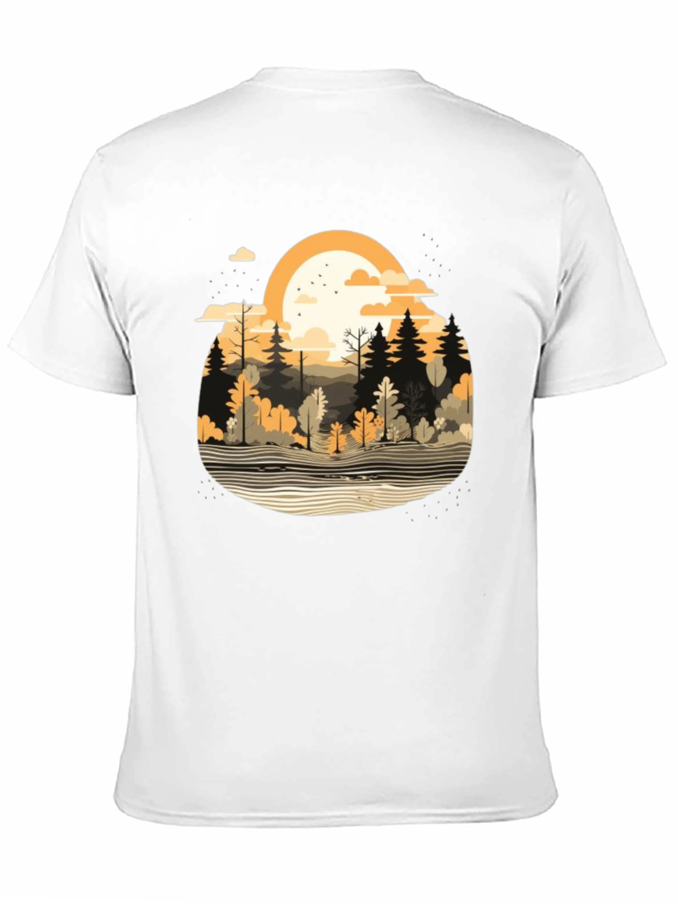 Nature Scene Black T-Shirt