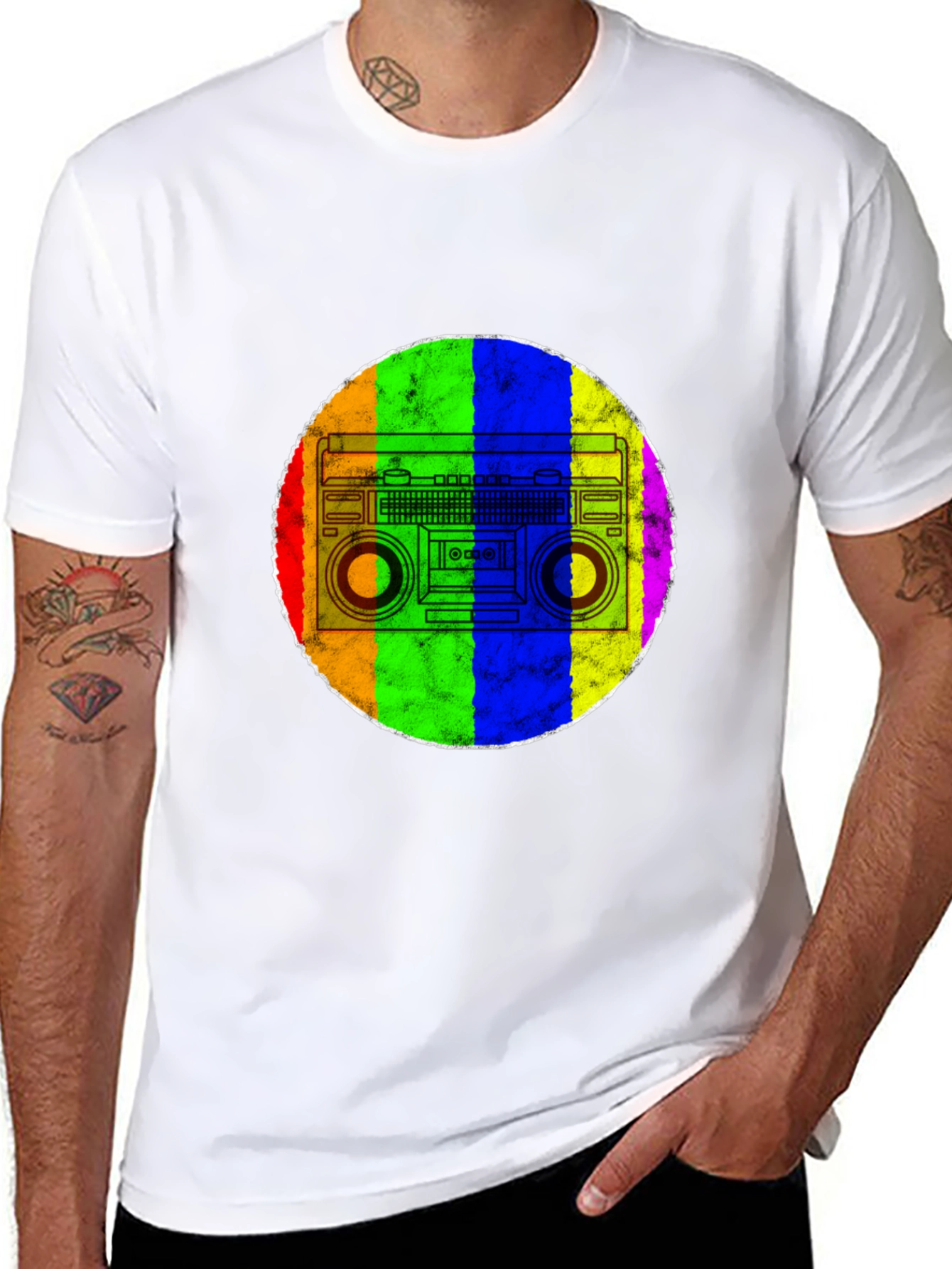 Retro Rainbow Boombox T-Shirt