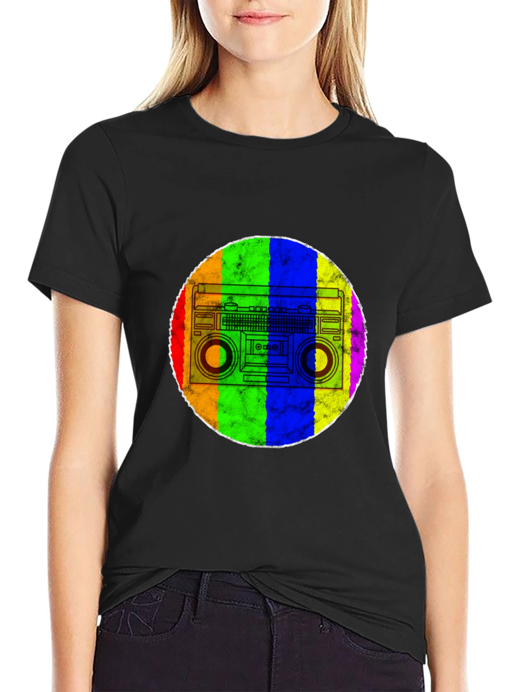 Retro Rainbow Boombox T-Shirt