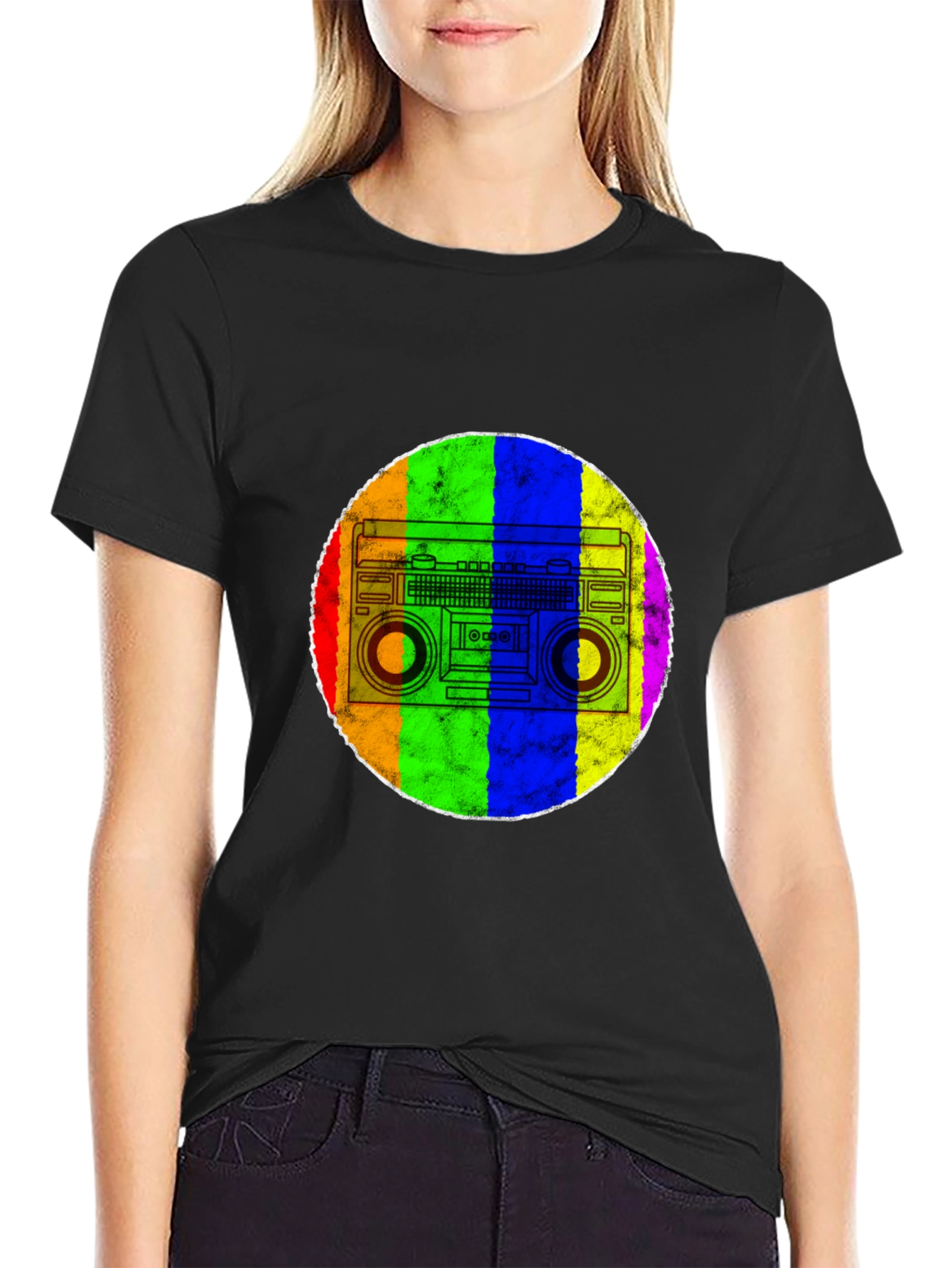 Retro Rainbow Boombox T-Shirt