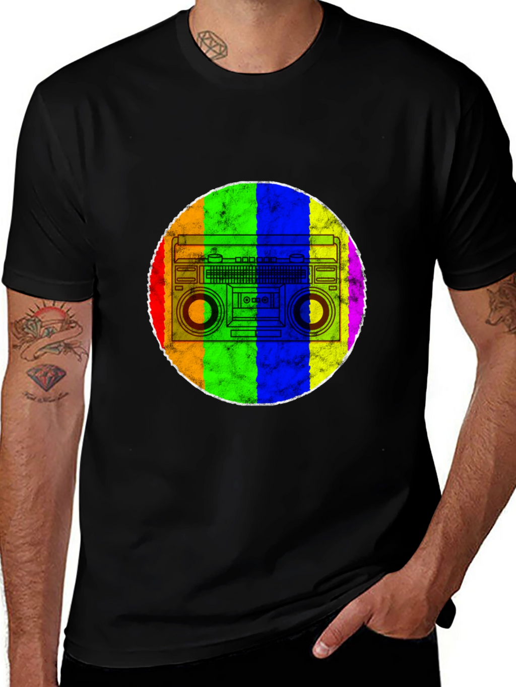 Retro Rainbow Boombox T-Shirt