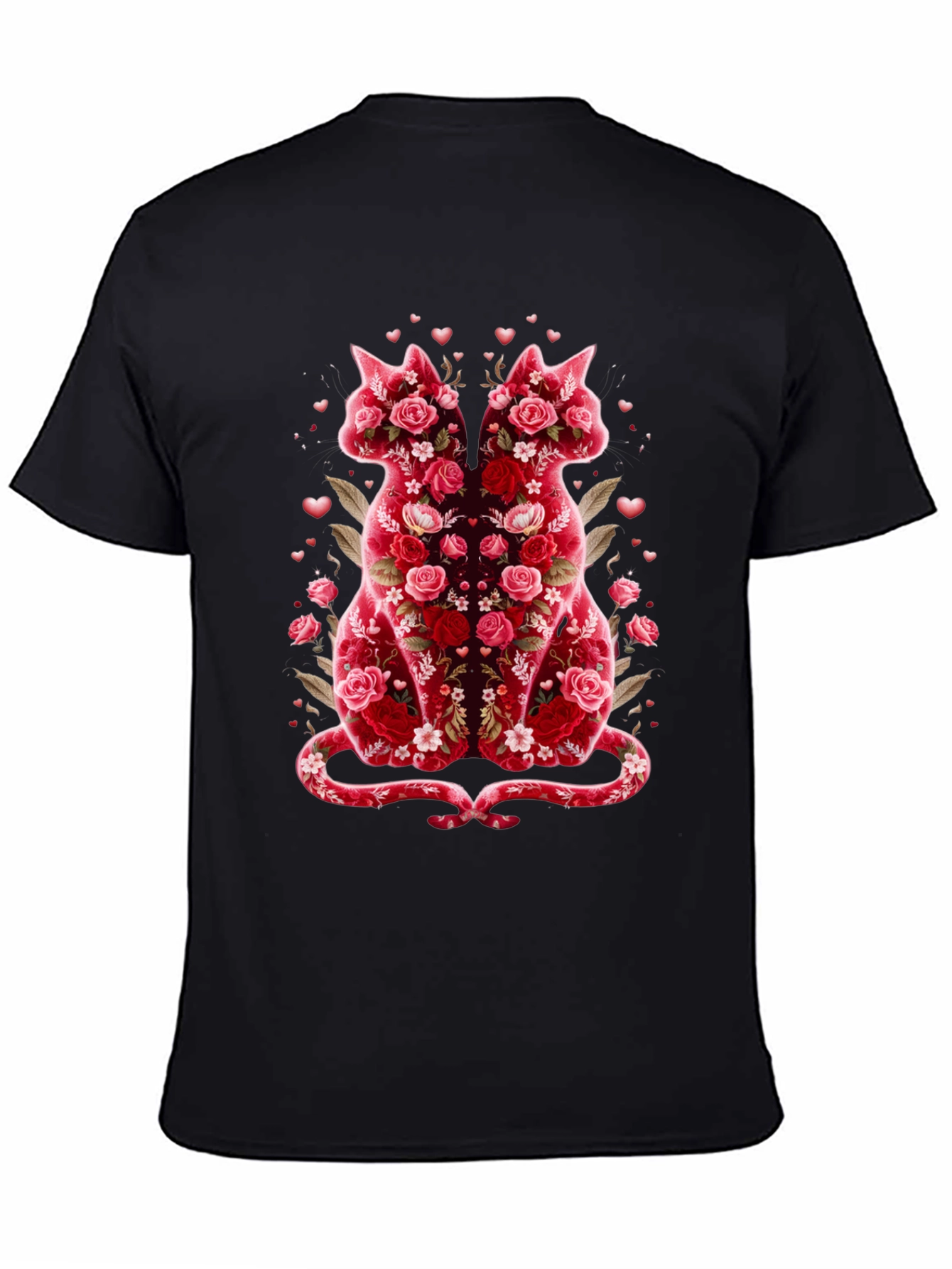 Floral Cat Lover T-Shirt - Valentines Day Edition
